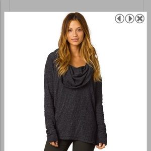 PrAna Black/Gray Cowl Neck